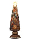 Árbol de Navidad con Natividad iluminada acabado marrón y oro cm 12x9x41 h