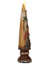 Albero di Natale con Natività illuminata finitura marrone e oro cm 12x9x41 h