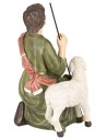 Shepherd kneeling with sheep from the 60 cm resin series