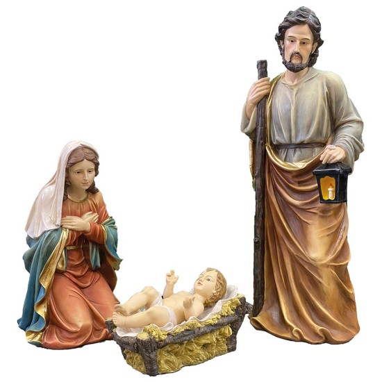 Natividad 3 figuras en resina h 80 cm