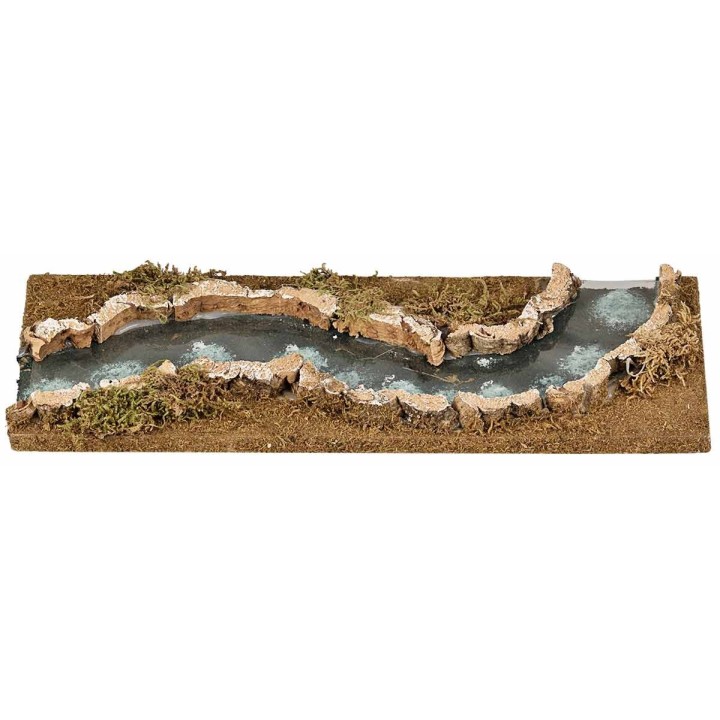 Tratto di fiume curvo a sinistra con effetto profondità cm 32x12x2,3 h