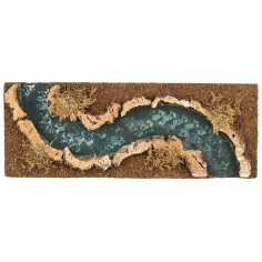 Tratto di fiume a doppia curva verso destra con effetto profondità cm 32x12x2,3 h