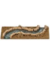 Tramo de río con doble curva hacia la izquierda con efecto de profundidad cm 32x12x2,3 h