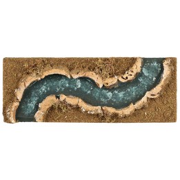 Tratto di fiume a doppia curva verso sinistra con effetto profondità cm 32x12x2,3 h