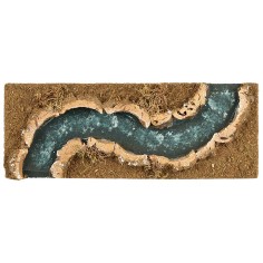 Tratto di fiume a doppia curva verso sinistra con effetto profondità cm 32x12x2,3 h