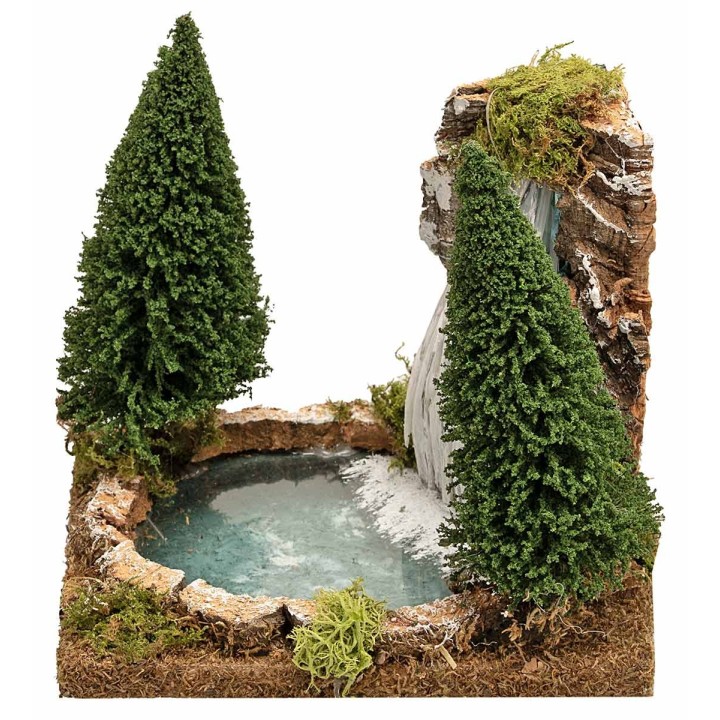 Laghetto alpino con cascata effetto profondità 16x13,5x16 h