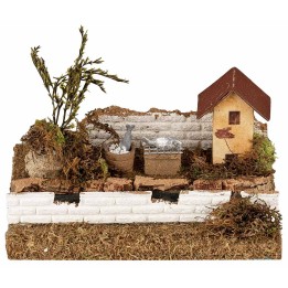 Casa del pescivendolo sul fiume effetto profondità cm 19x15x13 h