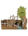 Curva sinistra con ponte su fiume effetto profondità  cm 15,5x13x13 h