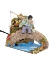 Bambino con canna da pesca serie 10 cm in movimento