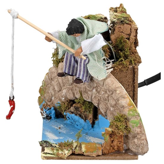 Bambino con canna da pesca serie 10 cm in movimento