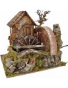Casa con molino de agua en funcionamiento de 24x20x22 cm h.