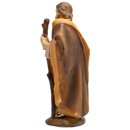 Saint Joseph with staff in resin 15 cm