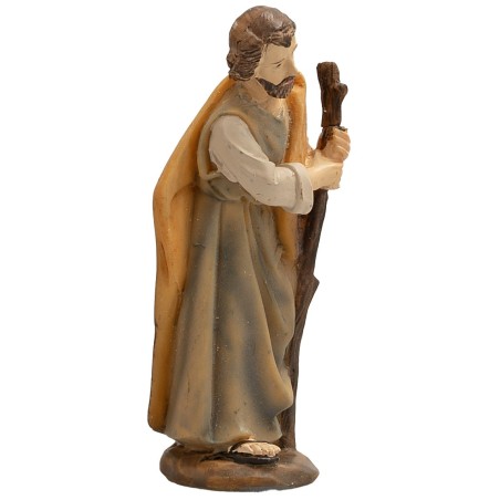 Saint Joseph with staff in resin 15 cm