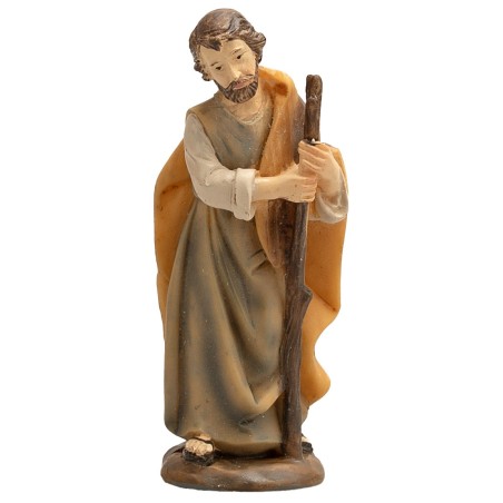 San Giuseppe con bastone in resina 9 cm