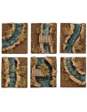 Set of 6 modular elements river depth effect