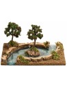 Fiume con due alberi di mele effetto profondità 25,7x18x13 h