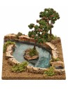 Fiume con due alberi di mele effetto profondità 25,7x18x13 h
