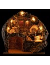 Presepe illuminato con fontana funzionante cm 35,5x27x37 h
