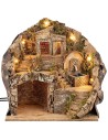 Presepe illuminato con fontana funzionante cm 35,5x27x37 h