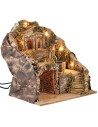 Illuminated nativity scene with working fountain cm 35.5x27x37 h