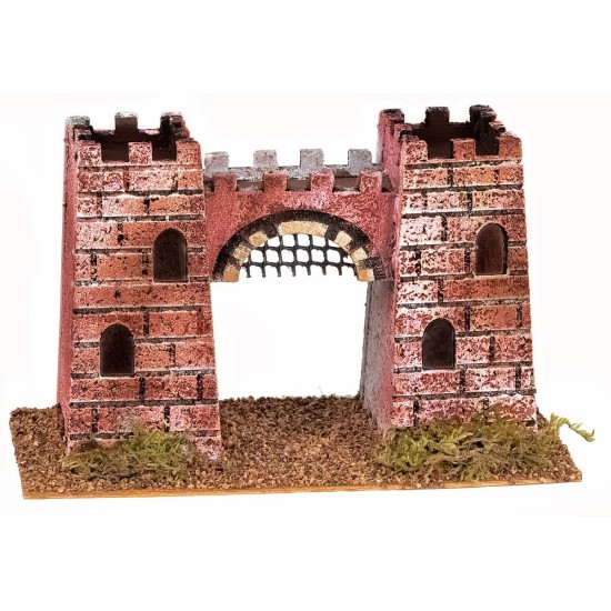 Castle composed of two towers connected by an