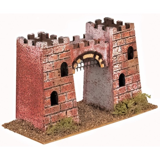 Castle composed of two towers connected by an