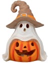 Fantasma con zucca di Halloween illuminata h 27 cm
