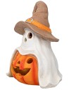 Fantasma con zucca di Halloween illuminata h 27 cm