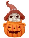 Illuminated Pumpkin with Skull h 29 cm