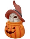 Illuminated Pumpkin with Skull h 29 cm