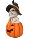 Illuminated pumpkin with skeleton h 32 cm