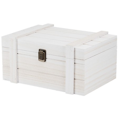 Cofanetto bianco in legno cm 30x21x14,3 h