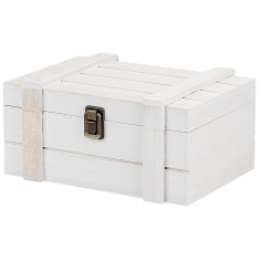 Cofanetto bianco in legno cm 25x17x11,2 h
