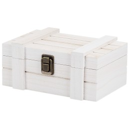 Cofanetto bianco in legno cm 20x13x8,3 h