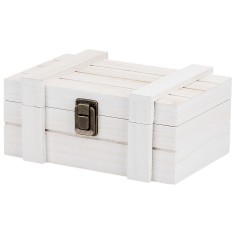 Cofanetto bianco in legno cm 20x13x8,3 h
