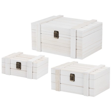 Set 3 cofanetti bianchi in legno