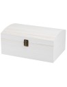 Cofanetto bianco in legno con coperchio bombato cm 30x20x13,6 h