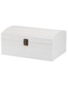 Cofanetto bianco in legno con coperchio bombato cm 26x16x12 h