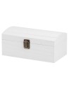 Cofanetto bianco in legno con coperchio bombato cm 22x12x9,7 h