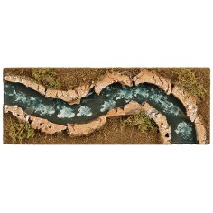 Tratto di fiume curvo a destra con effetto profondità cm 32x12x2,3 h