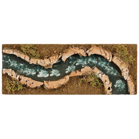Tratto di fiume curvo a destra con effetto profondità cm 32x12x2,3 h