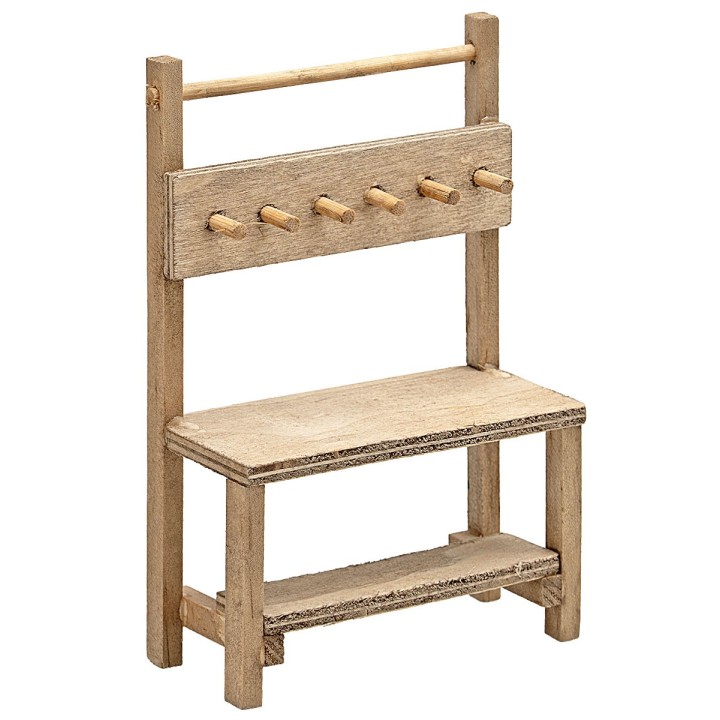Bancarella in legno per Presepe cm 8,8x4x13,5 h