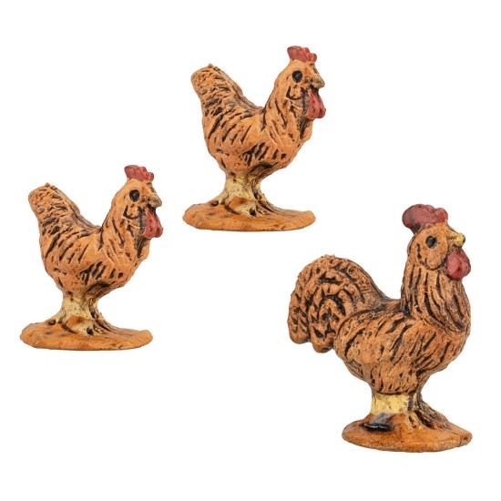 Conjunto de 3 gallinas para estatuas de cm 5-6-6,5