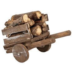 Nativity scene cart with wood 5.5x3x4 cm h. 2