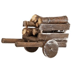 Nativity scene cart with wood 5.5x3x4 cm h.