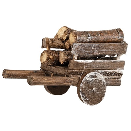 Nativity scene cart with wood 5.5x3x4 cm h.
