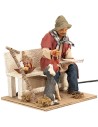 Seated tramp with dog series 30 cm in motion