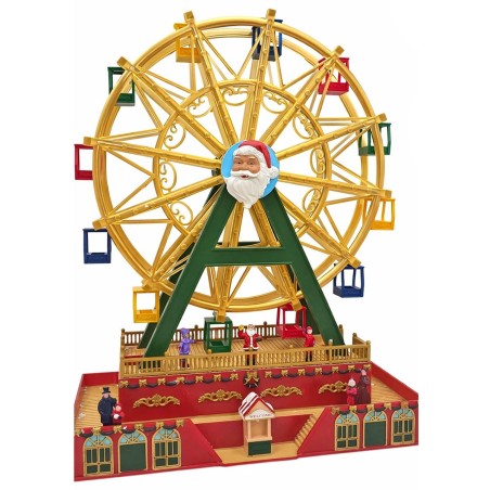 Christmas carousel with Santa Claus on moving