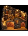Presepe Illuminato con Fontana e Mulino Funzionanti cm 55x40x52 h