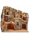 Illuminated Nativity Scene with Working Fountain and Mill cm 55x40x52 h